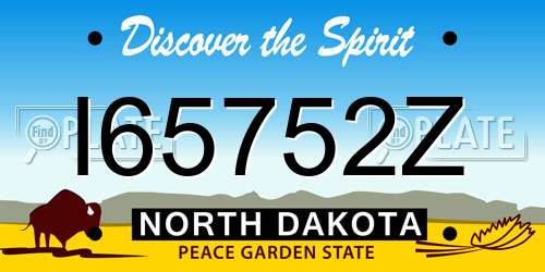 I65752Z North Dakota License Plate