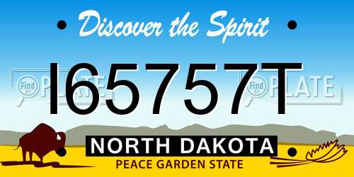 I65757T North Dakota License Plate