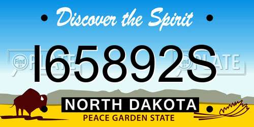 I65892S North Dakota License Plate