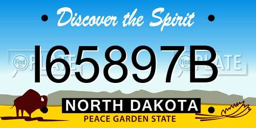 I65897B North Dakota License Plate