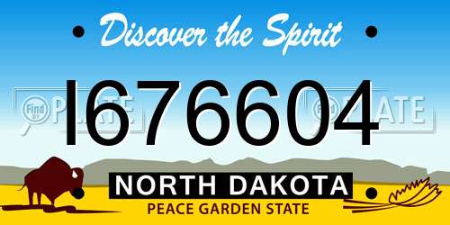 I676604 North Dakota License Plate