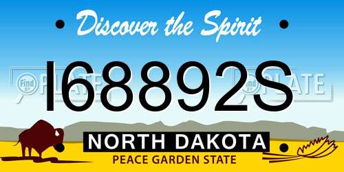 I68892S North Dakota License Plate