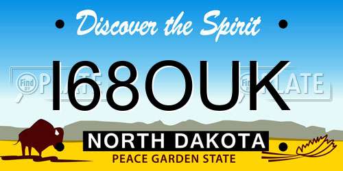 I68OUK North Dakota License Plate