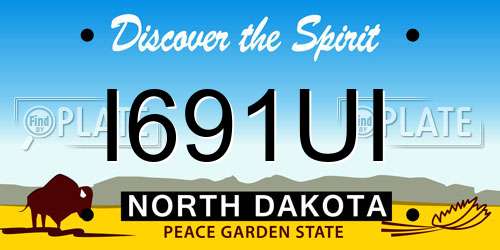 I691UI North Dakota License Plate