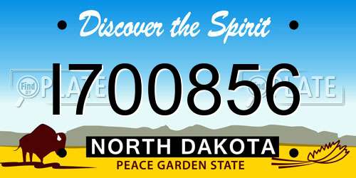 I700856 North Dakota License Plate