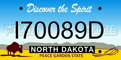 I70089D North Dakota License Plate