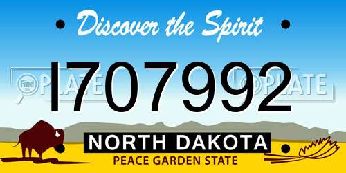 I707992 North Dakota License Plate