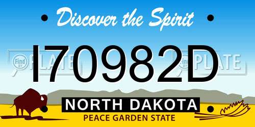 I70982D North Dakota License Plate