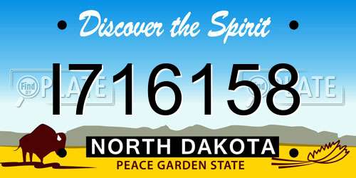 I716158 North Dakota License Plate