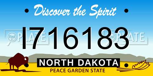 I716183 North Dakota License Plate