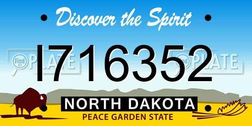 I716352 North Dakota License Plate