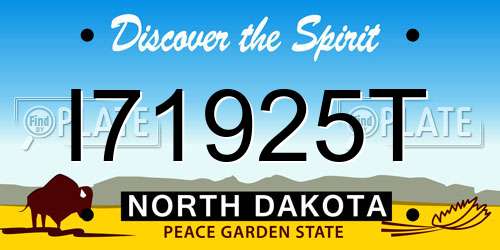 I71925T North Dakota License Plate
