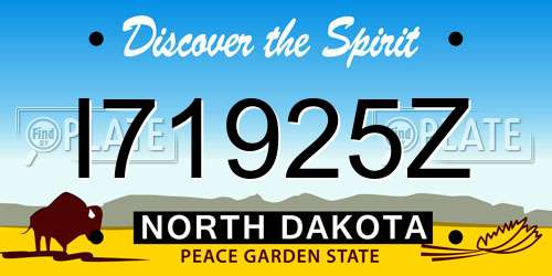 I71925Z North Dakota License Plate