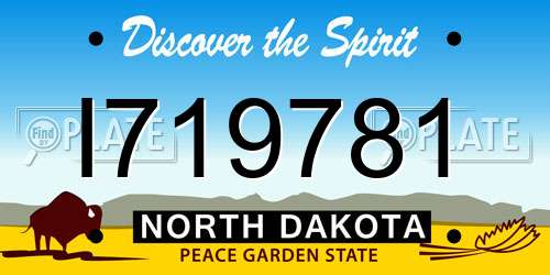 I719781 North Dakota License Plate