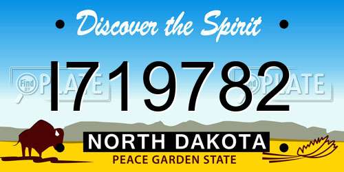 I719782 North Dakota License Plate