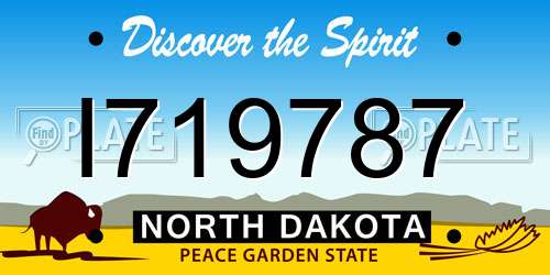 I719787 North Dakota License Plate