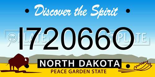 I72066O North Dakota License Plate