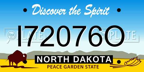 I72076O North Dakota License Plate