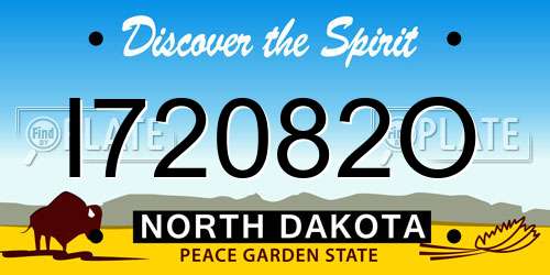 I72082O North Dakota License Plate