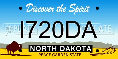 I720DA North Dakota License Plate