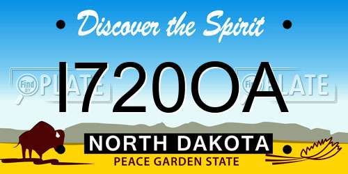 I720OA North Dakota License Plate