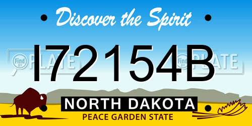I72154B North Dakota License Plate