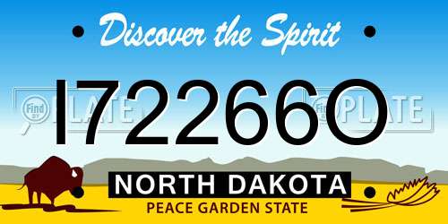 I72266O North Dakota License Plate