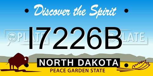 I7226B North Dakota License Plate