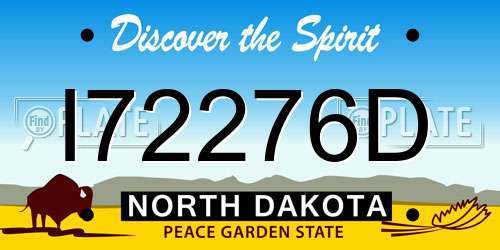 I72276D North Dakota License Plate