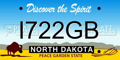 I722GB North Dakota License Plate
