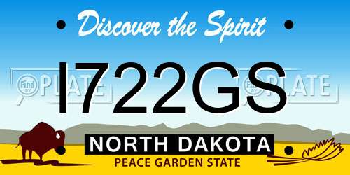 I722GS North Dakota License Plate