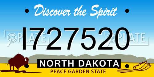 I727520 North Dakota License Plate