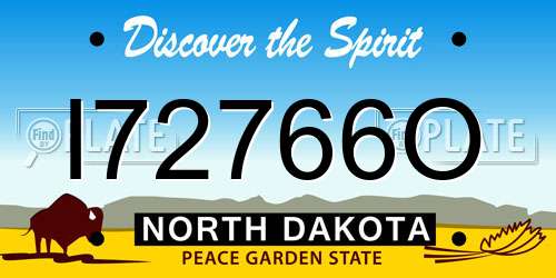 I72766O North Dakota License Plate