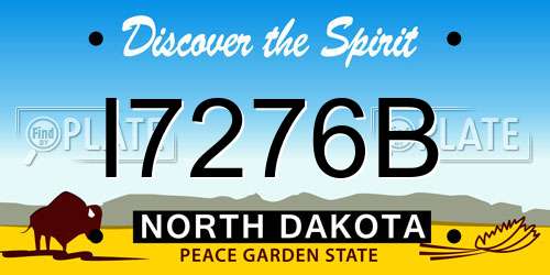 I7276B North Dakota License Plate