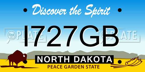 I727GB North Dakota License Plate