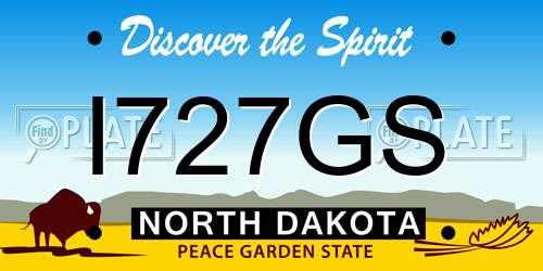 I727GS North Dakota License Plate