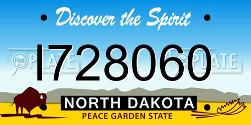 I728060 North Dakota License Plate