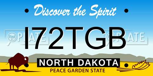 I72TGB North Dakota License Plate