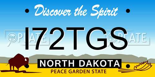 I72TGS North Dakota License Plate