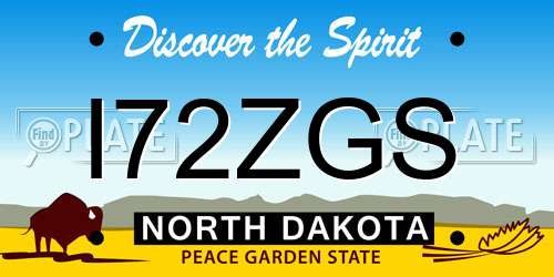 I72ZGS North Dakota License Plate