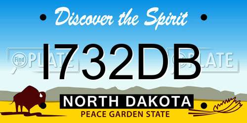I732DB North Dakota License Plate