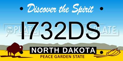 I732DS North Dakota License Plate