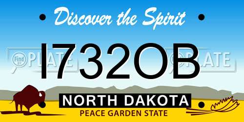 I732OB North Dakota License Plate
