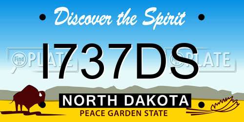 I737DS North Dakota License Plate