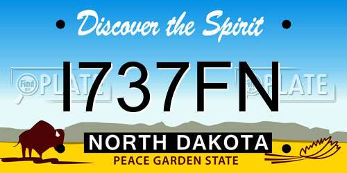 I737FN North Dakota License Plate