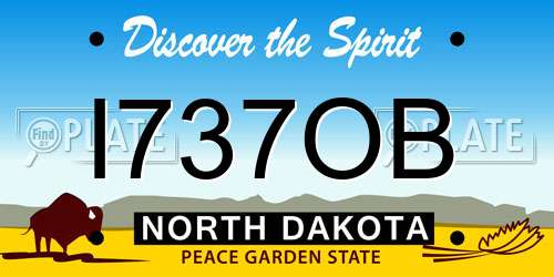 I737OB North Dakota License Plate