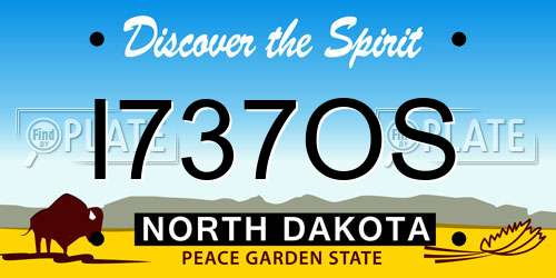I737OS North Dakota License Plate
