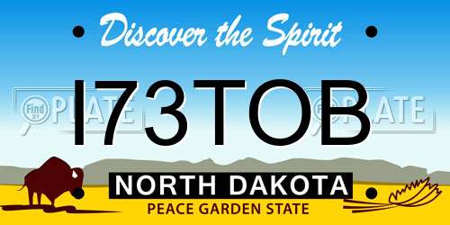 I73TOB North Dakota License Plate