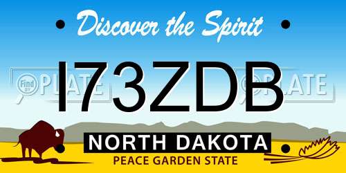 I73ZDB North Dakota License Plate