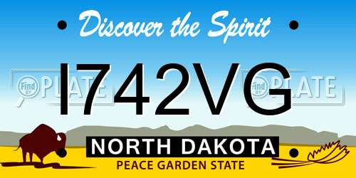 I742VG North Dakota License Plate